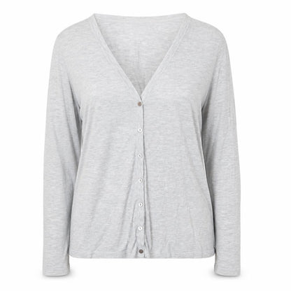 Hobbs Women's Grey V-Neck Button Cardigan XL Modal Blend