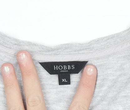 Hobbs Women's Grey V-Neck Button Cardigan XL Modal Blend