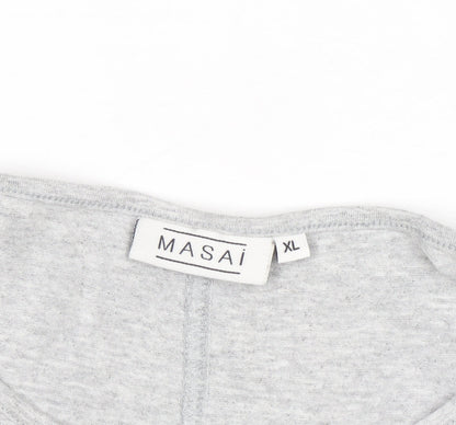 Masai Women’s Grey Long Sleeve Relaxed Fit Jersey T-Shirt XL