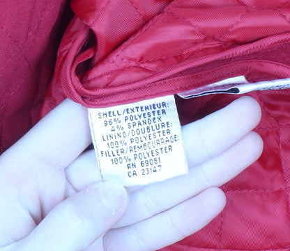 Talbots Women Red Quilted Mid-Length Jacket XL