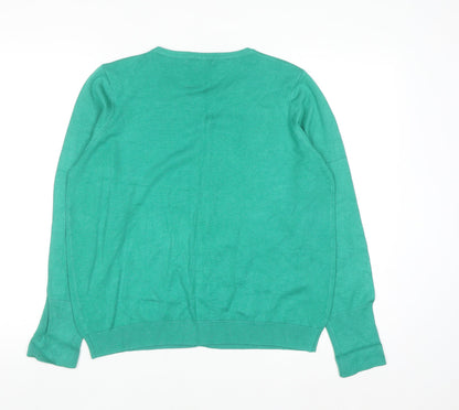 Dunnes Women Green Size 16 Cardigan Long Sleeve Crew Neck Knit