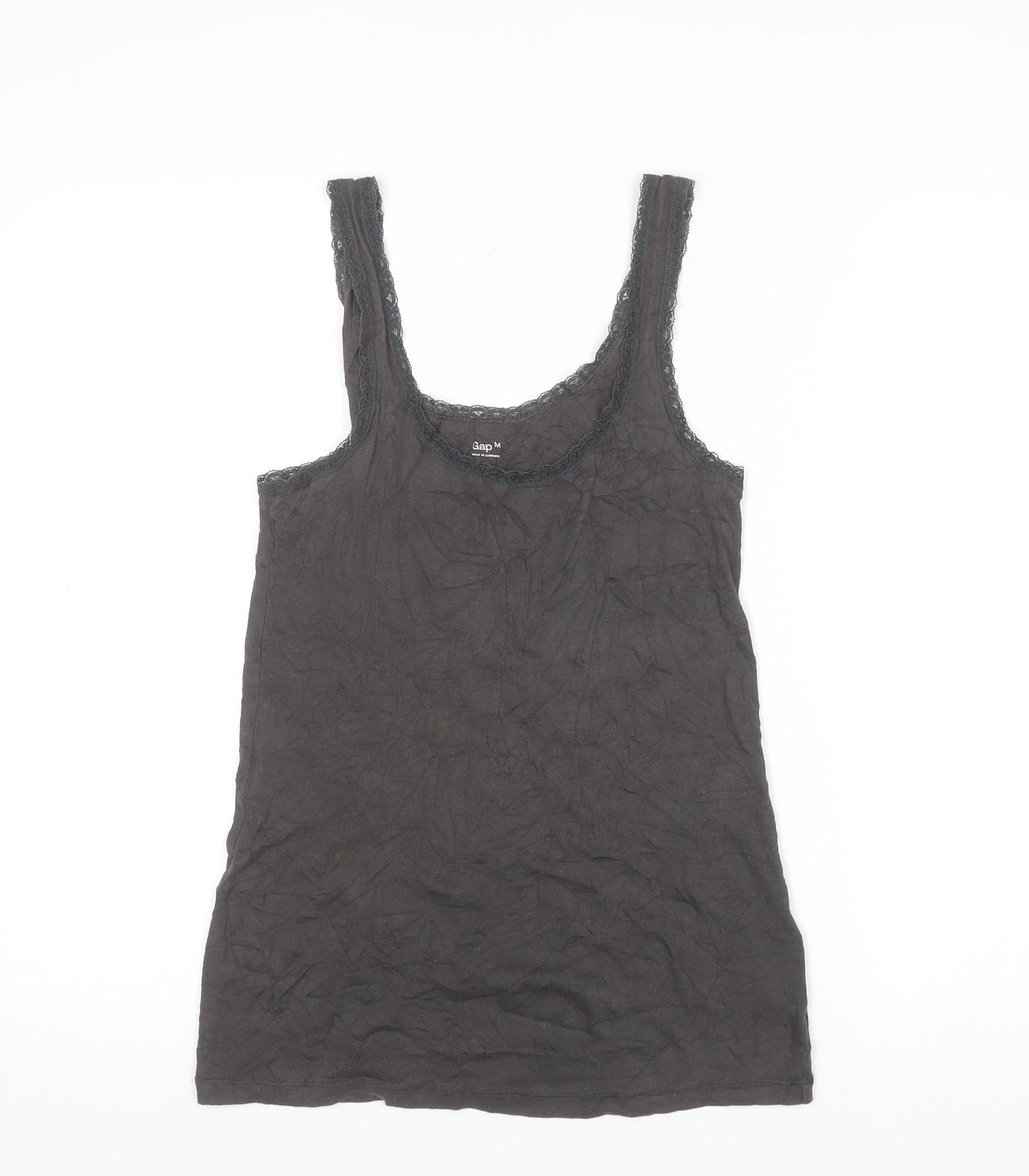 Gap Women’s Black Lace Trim Cotton Camisole Tank Top M