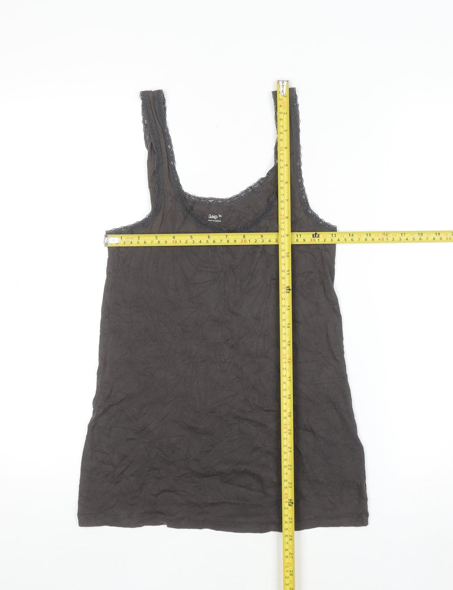 Gap Women’s Black Lace Trim Cotton Camisole Tank Top M