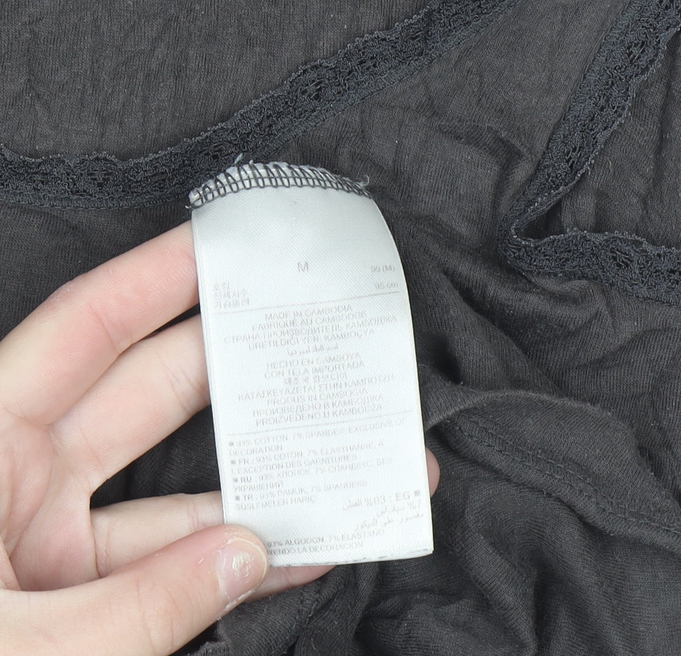 Gap Women’s Black Lace Trim Cotton Camisole Tank Top M