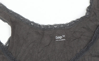Gap Women’s Black Lace Trim Cotton Camisole Tank Top M