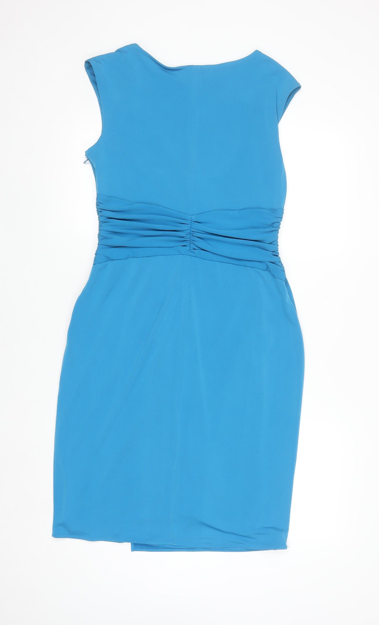 Coast Women Blue Size 16 Sleeveless Wrap Dress