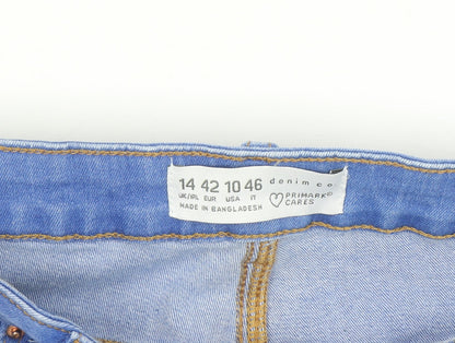 Primark Women Blue Skinny Stretch Denim Jeans Size 14