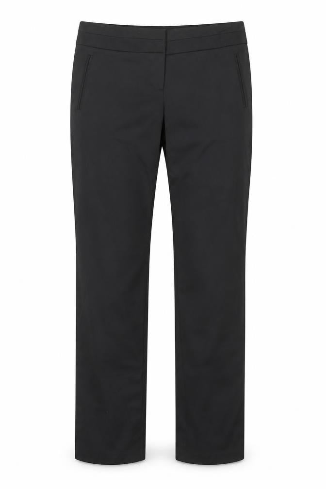 Oasis Women's Black Size 12 Slim Trousers Cotton Blend Workwear