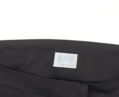 Oasis Women's Black Size 12 Slim Trousers Cotton Blend Workwear