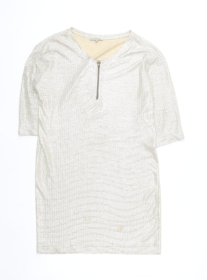 Scarlet Roos Women Gold Shift Party Dress Size S Half Sleeve