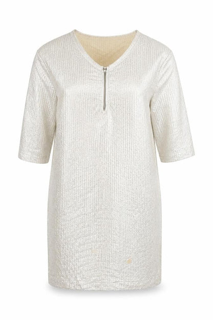 Scarlet Roos Women Gold Shift Party Dress Size S Half Sleeve