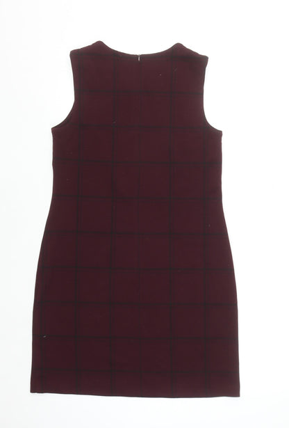 Dunnes Women Brown Check Sleeveless Pinafore Dress Size 10