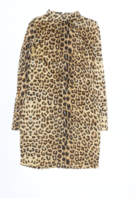 Parisian Women’s Brown Leopard Animal Print Bodycon Dress Size 12