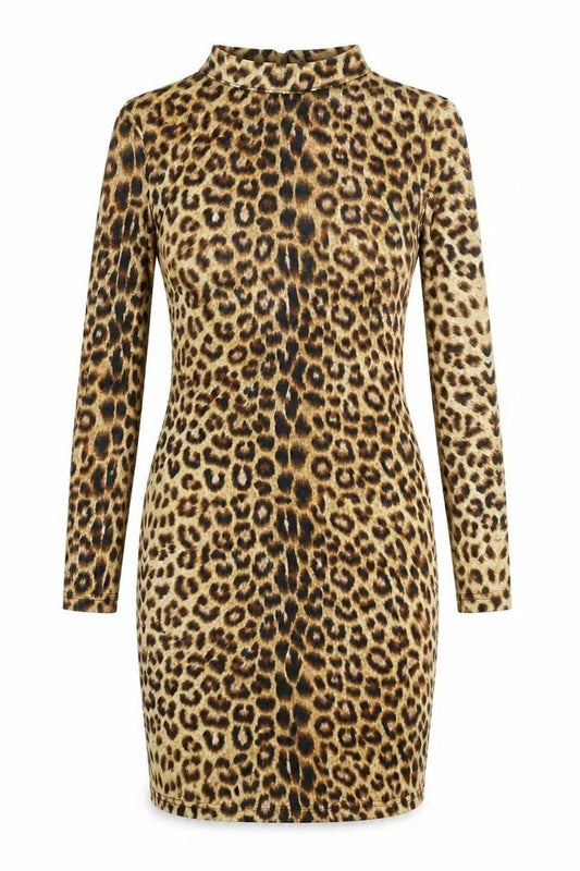 Parisian Women’s Brown Leopard Animal Print Bodycon Dress Size 12