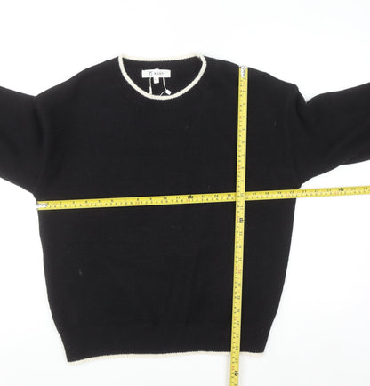 KILKY Women’s Black Bow Trim Crew Neck Knit Jumper M
