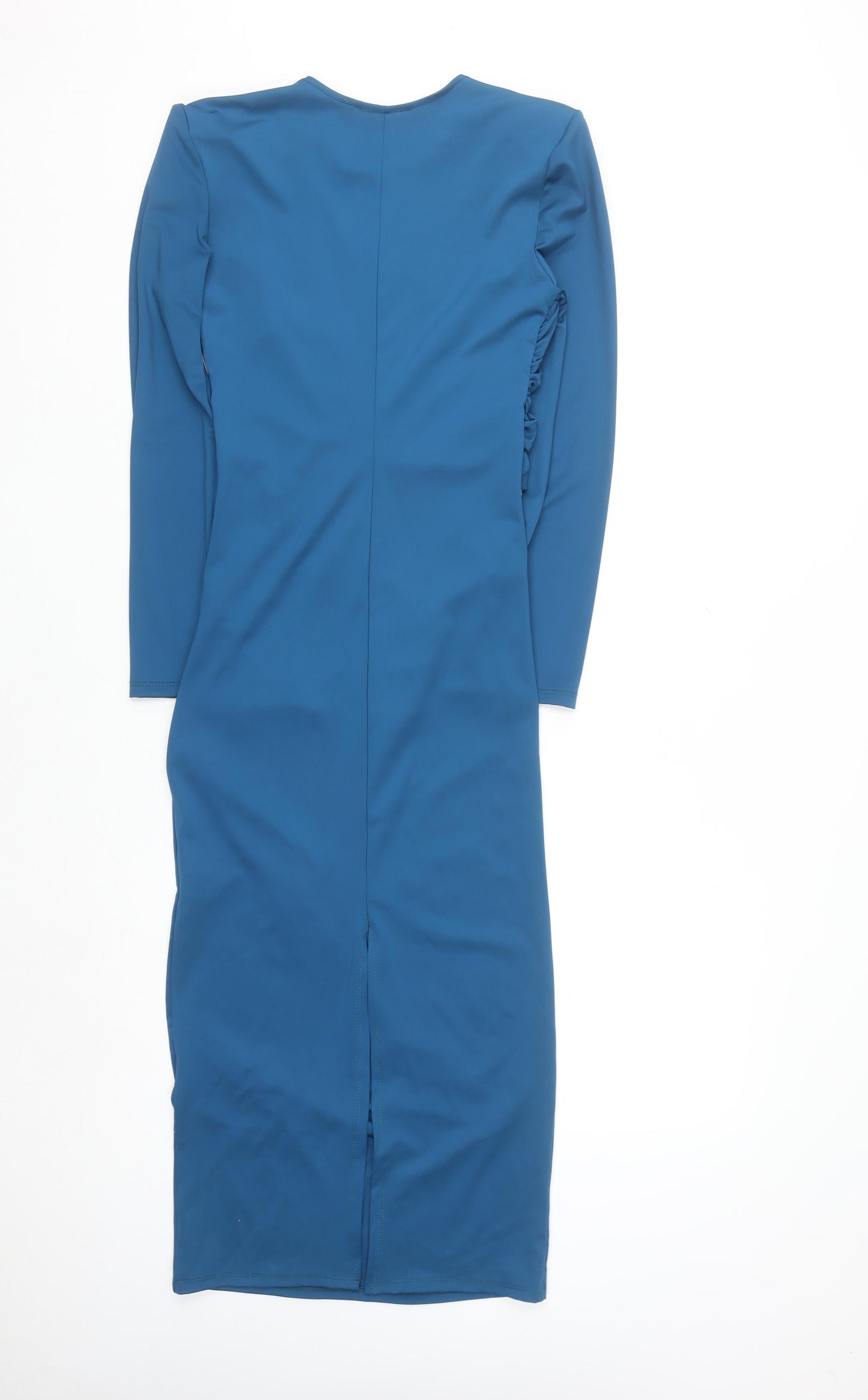 Copperrose Paris Women Blue Bodycon Midi Dress Size M Long Sleeve