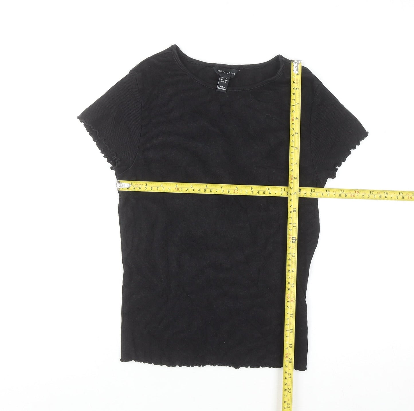 New Look Women’s Black Slim Fit Short Sleeve Basic T-Shirt Size 12