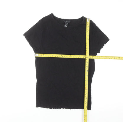 New Look Women’s Black Slim Fit Short Sleeve Basic T-Shirt Size 12