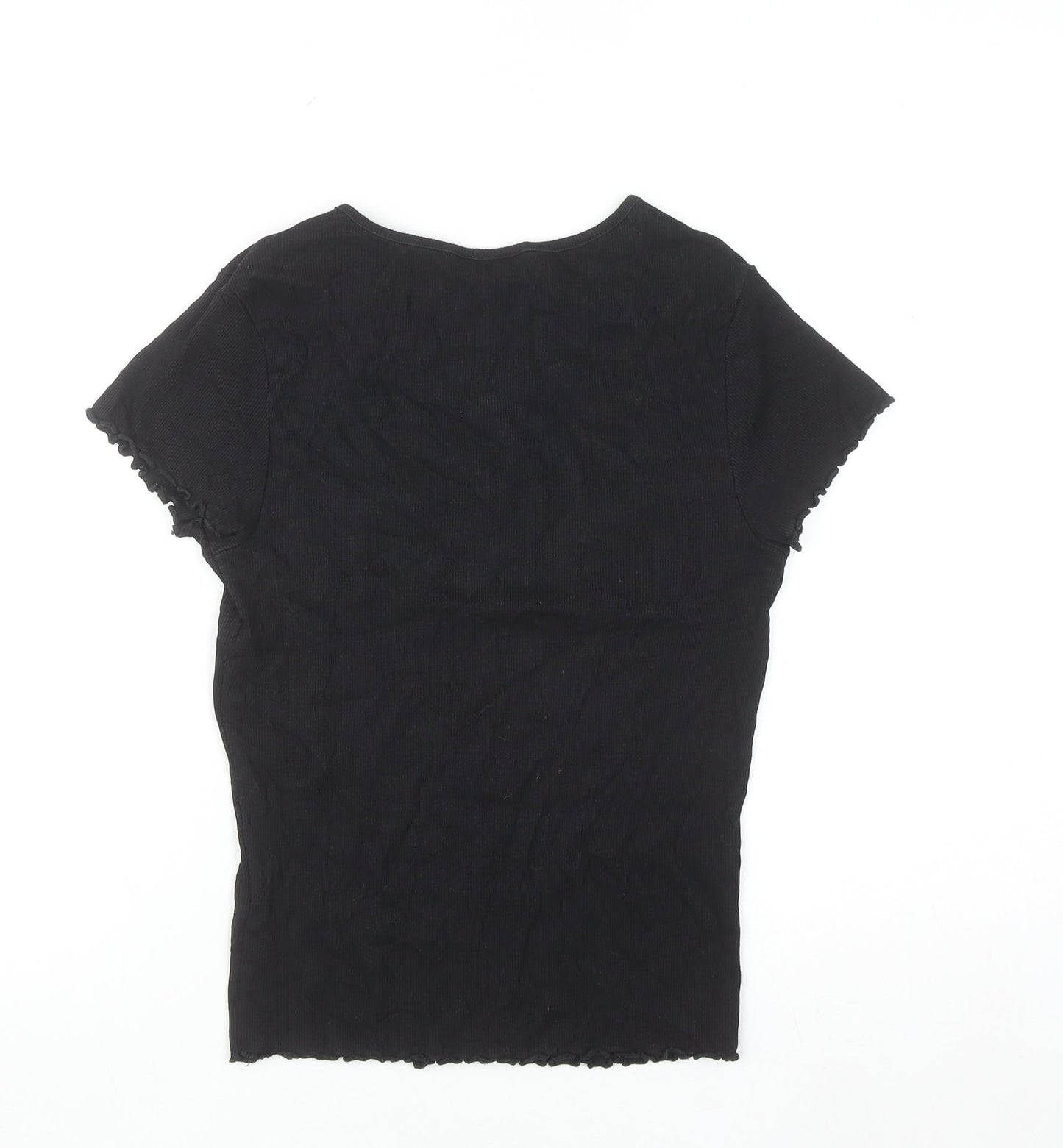 New Look Women’s Black Slim Fit Short Sleeve Basic T-Shirt Size 12