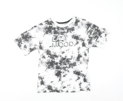 George Boys Black Tie-Dye Lazy Mood Graphic T-Shirt 10-11 Years