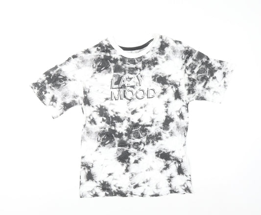 George Boys Black Tie-Dye Lazy Mood Graphic T-Shirt 10-11 Years