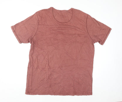 Marks and Spencer Men's Brown XL Graphic Cotton T-Shirt Regular Fit