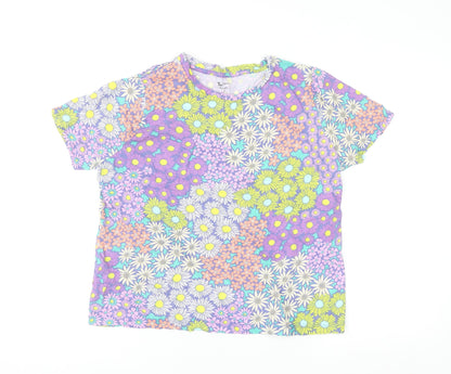 Tu Women Multicoloured Floral Cotton Short Sleeve T-Shirt Size 16