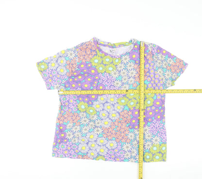 Tu Women Multicoloured Floral Cotton Short Sleeve T-Shirt Size 16