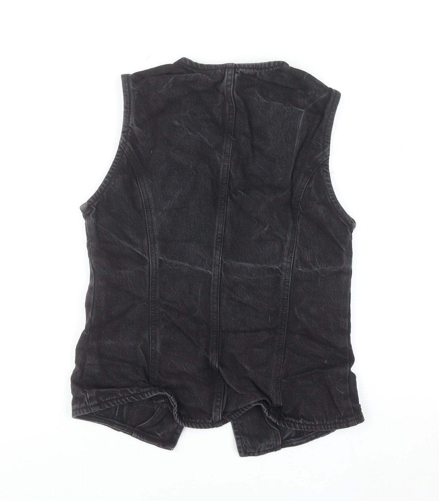 F&F Women's Black Velvet Buttoned Waistcoat UK 10