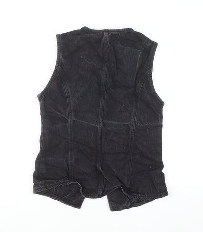 F&F Women's Black Velvet Buttoned Waistcoat UK 10