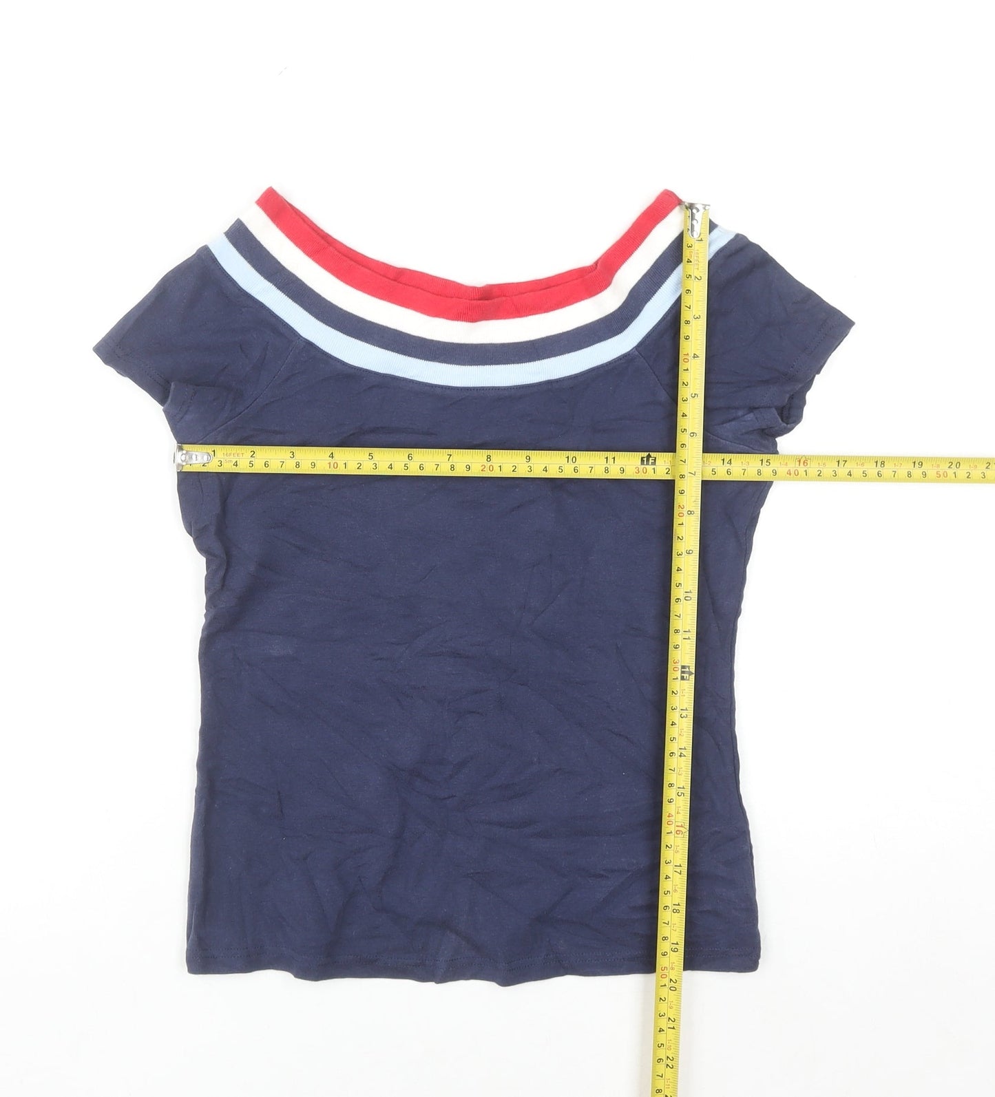 Next Women’s Blue Boat Neck Cotton T-Shirt Size 10