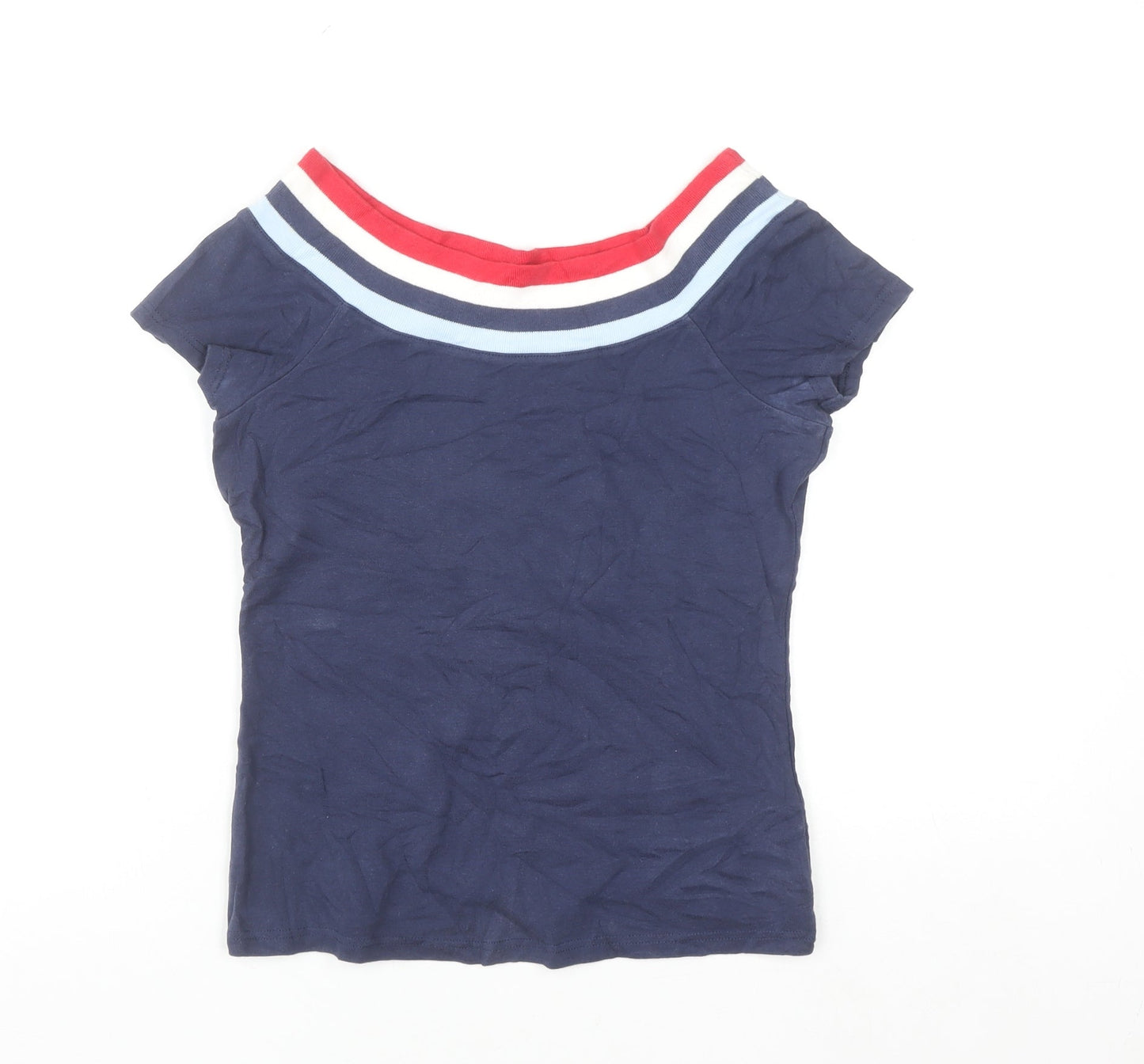 Next Women’s Blue Boat Neck Cotton T-Shirt Size 10