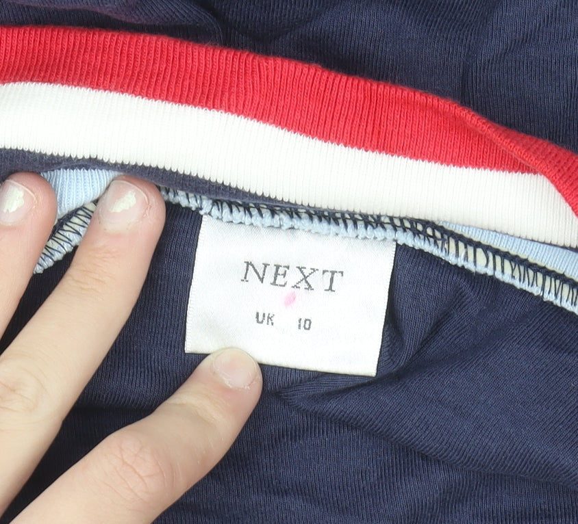 Next Women’s Blue Boat Neck Cotton T-Shirt Size 10