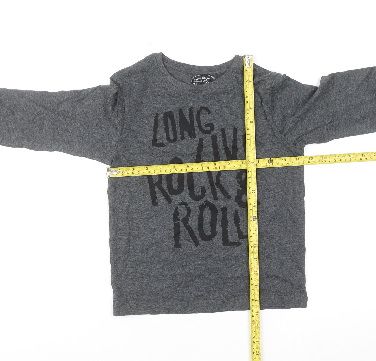 Tu Boys Grey Long Sleeve Rock & Roll Graphic T-Shirt 7 Years