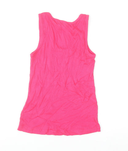 Dorothy Perkins Women's Pink Beaded Cotton Tank Top UK 10