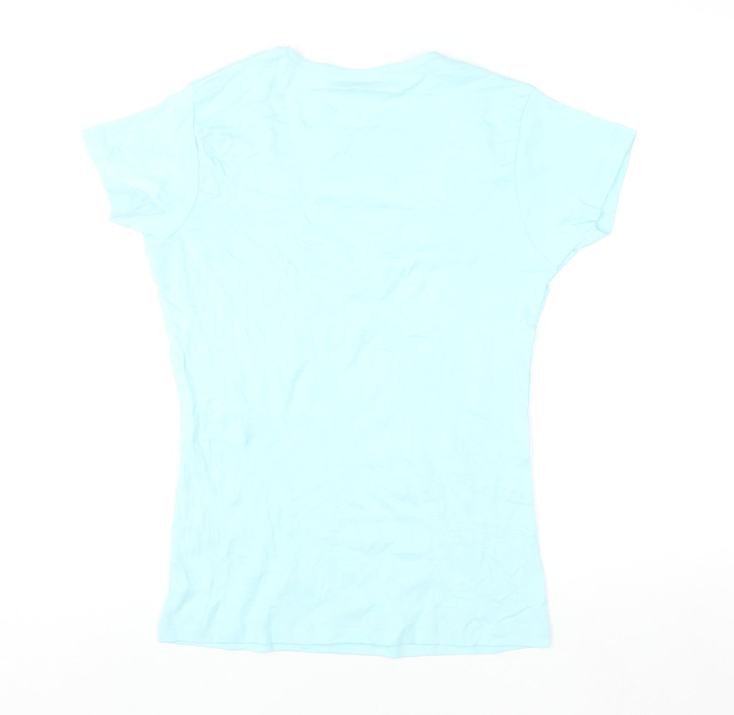 M&Co Women’s Blue Cotton Short Sleeve Basic T-Shirt Size L