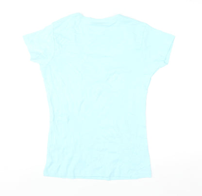M&Co Women’s Blue Cotton Short Sleeve Basic T-Shirt Size L