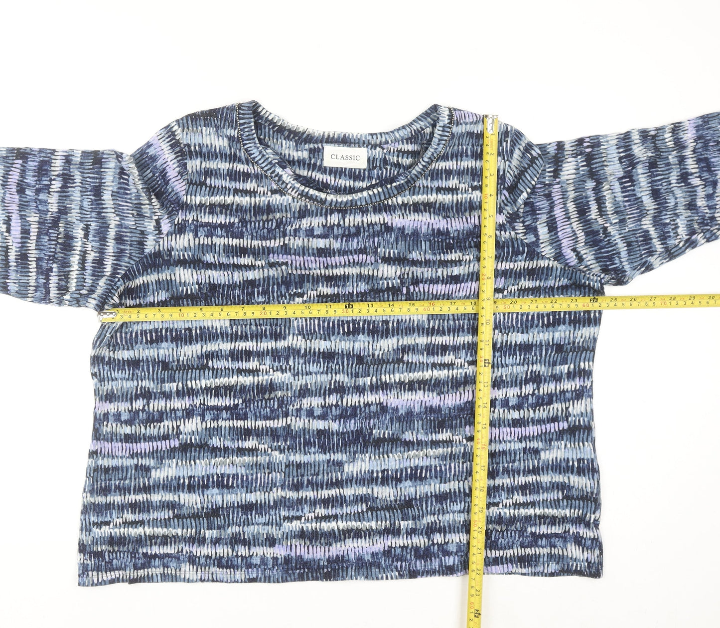 Marks and Spencer Women Blue Multicoloured Classic 3/4 Sleeve Top Size 22