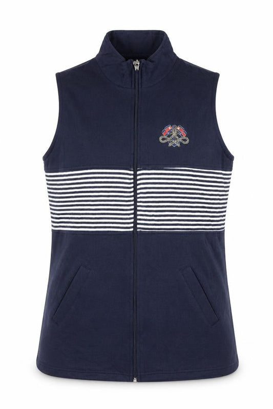 Alexara Women's Blue Striped Nautical Sleeveless Waistcoat Size S