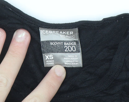 Icebreaker Women's Black XS Merino Wool Long Sleeve Thermal Top
