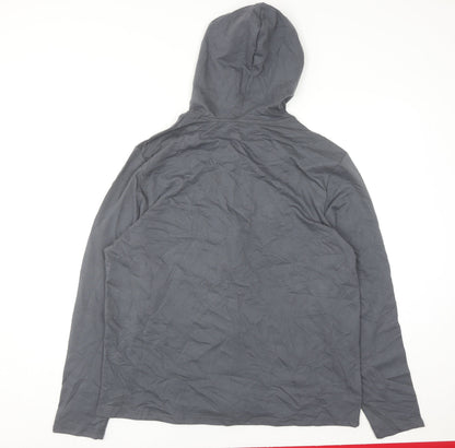 Studio Nightwear Men's Grey Hooded Robe XL Soft Cotton Blend Zip Up