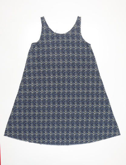 s.Oliver Women's Blue Geometric A-Line Dress Size 10