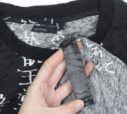 ASOS DESIGN Men’s Black Japanese Print Crew Neck T-Shirt Size L