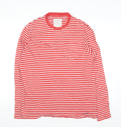 Aubin & Wills Men’s Red Striped Long Sleeve Cotton Top Size L