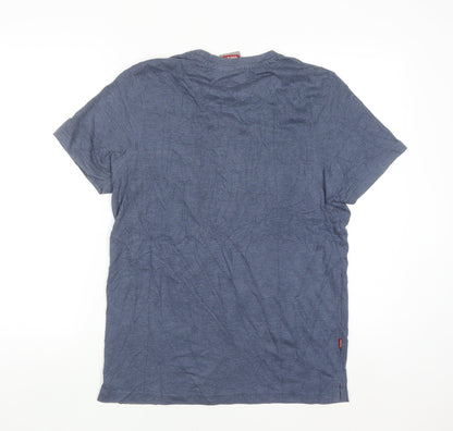 TOG24 Men's Blue Cotton Blend Short Sleeve Crew Neck T-Shirt Size S