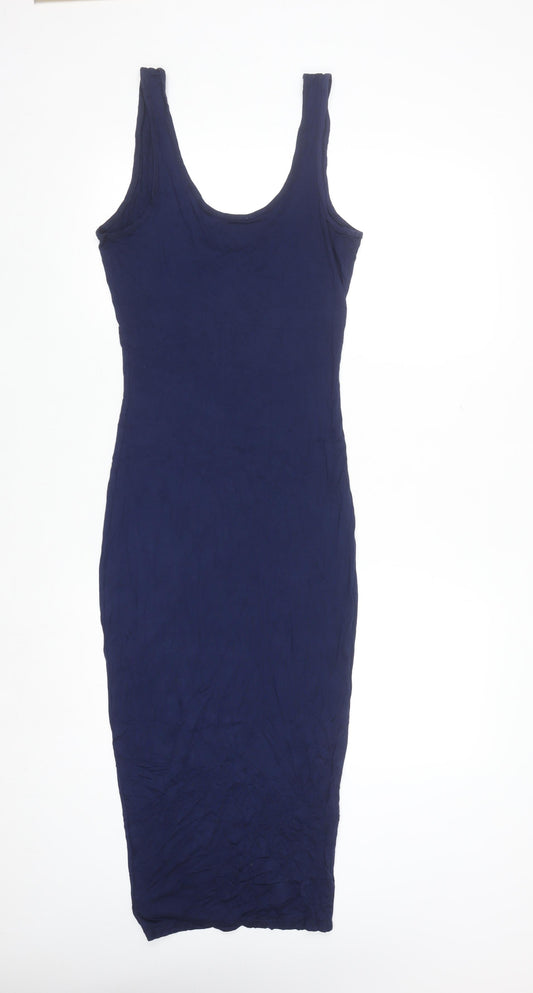 @Republic Women Blue Size 12 Bodycon Sleeveless Midi Dress
