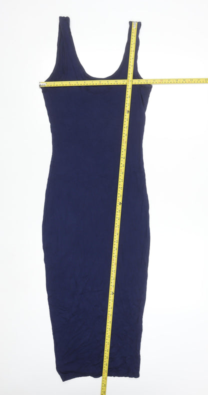 @Republic Women Blue Size 12 Bodycon Sleeveless Midi Dress