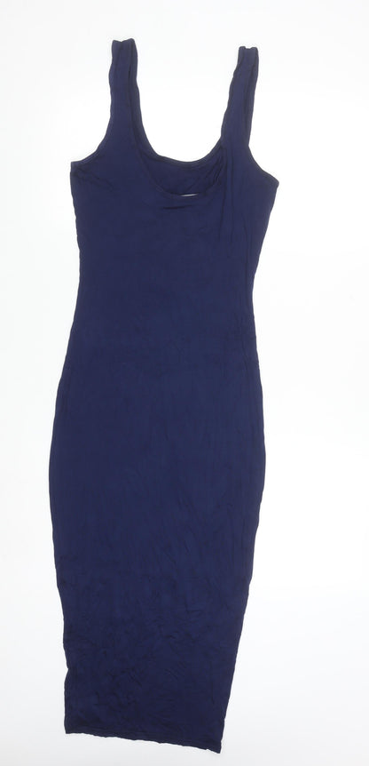 @Republic Women Blue Size 12 Bodycon Sleeveless Midi Dress