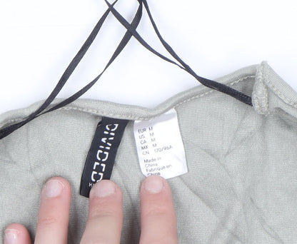 H&M Divided Women’s Grey Square Neck Short Sleeve Stretch T-Shirt Size 12