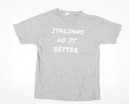 Port & Company Men's Grey 'Italians Do It Better' Graphic T-Shirt L